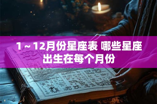 1～12月份星座表 哪些星座出生在每个月份