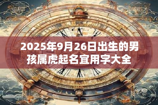 2025年9月26日出生的男孩属虎起名宜用字大全