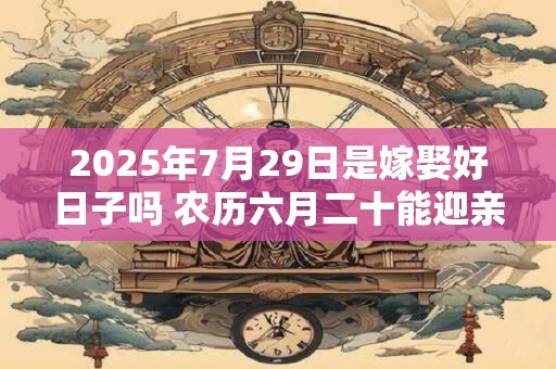 2025年7月29日是嫁娶好日子吗 农历六月二十能迎亲吗