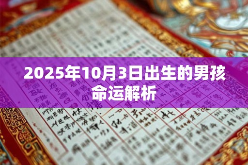 2025年10月3日出生的男孩命运解析 2025年10月3日出生的男孩命运解析