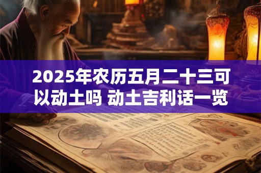 2025年农历五月二十三可以动土吗 动土吉利话一览