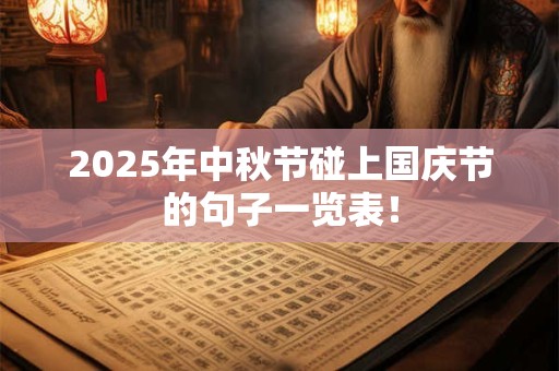 2025年中秋节碰上国庆节的句子一览表！
