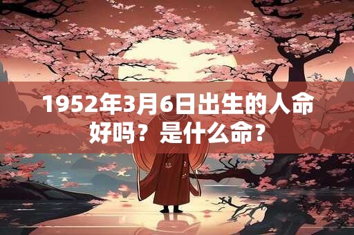 1952年3月6日出生的人命好吗？是什么命？
