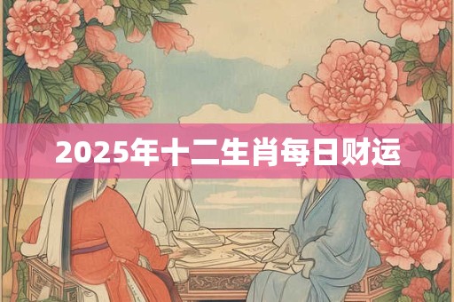 2025年十二生肖每日财运