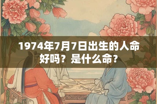 1974年7月7日出生的人命好吗？是什么命？
