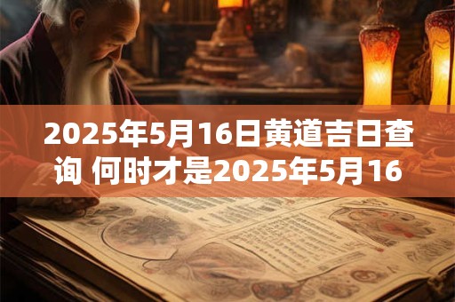 2025年5月16日黄道吉日查询 何时才是2025年5月16日黄道吉日