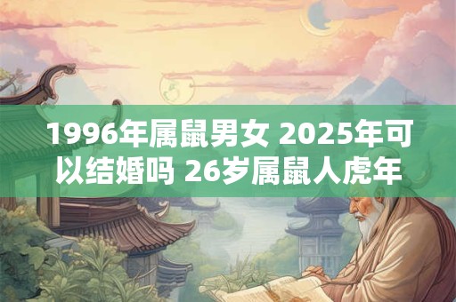 1996年属鼠男女 2025年可以结婚吗 26岁属鼠人虎年结婚要注意什么