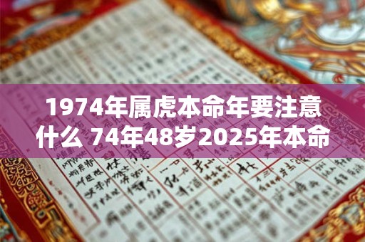 1974年属虎本命年要注意什么 74年48岁2025年本命年佩戴什么好