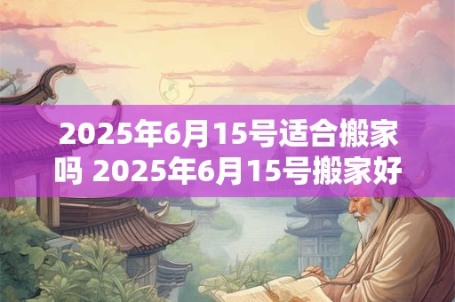 2025年6月15号适合搬家吗 2025年6月15号搬家好吗