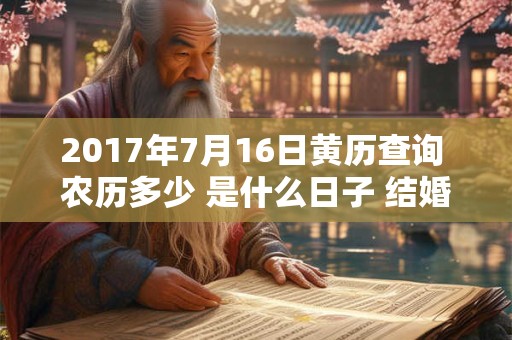 2017年7月16日黄历查询 农历多少 是什么日子 结婚吉时