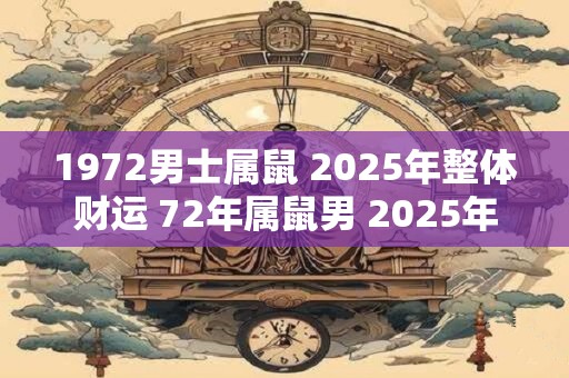 1972男士属鼠 2025年整体财运 72年属鼠男 2025年财运如何