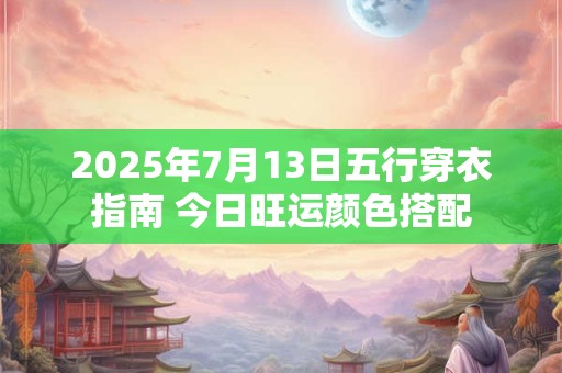 2025年7月13日五行穿衣指南 今日旺运颜色搭配