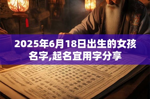 2025年6月18日出生的女孩名字,起名宜用字分享