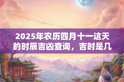 2025年农历四月十一这天的时辰吉凶查询，吉时是几点？
