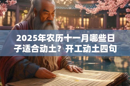 2025年农历十一月哪些日子适合动土？开工动土四句吉言