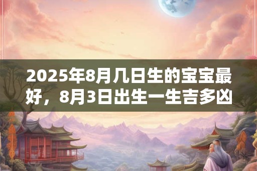 2025年8月几日生的宝宝最好，8月3日出生一生吉多凶少