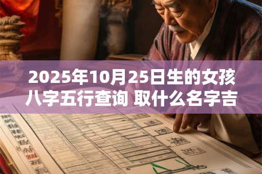 2025年10月25日生的女孩八字五行查询 取什么名字吉利
