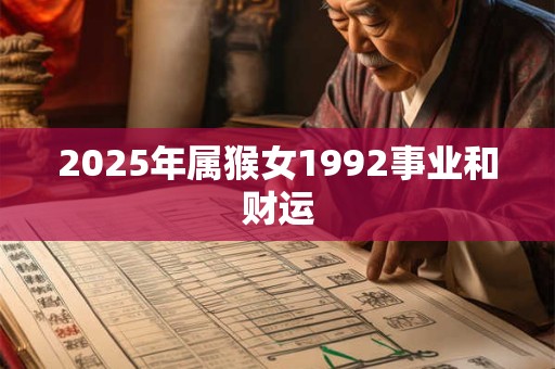 2025年属猴女1992事业和财运