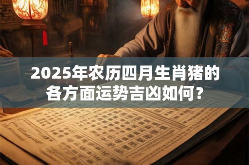2025年农历四月生肖猪的各方面运势吉凶如何？