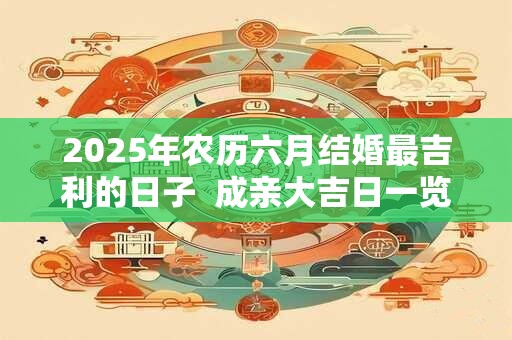2025年农历六月结婚最吉利的日子  成亲大吉日一览表