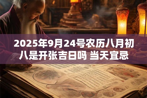 2025年9月24号农历八月初八是开张吉日吗 当天宜忌分析