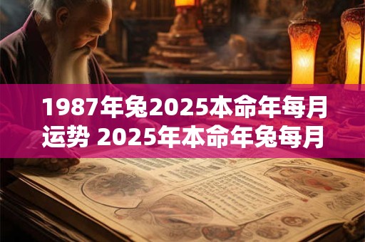 1987年兔2025本命年每月运势 2025年本命年兔每月运势如何