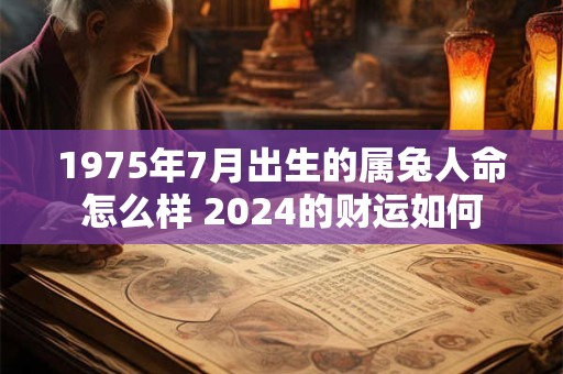 1975年7月出生的属兔人命怎么样 2024的财运如何