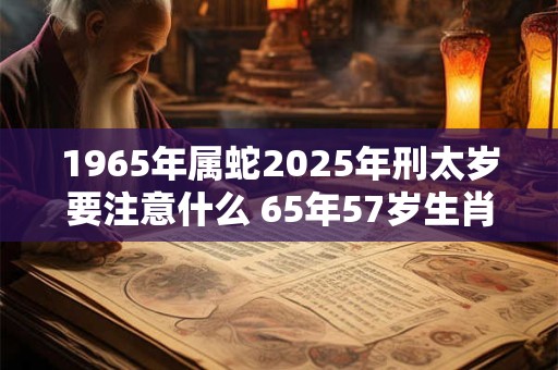 1965年属蛇2025年刑太岁要注意什么 65年57岁生肖蛇逢虎年运势如何