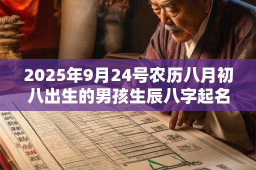 2025年9月24号农历八月初八出生的男孩生辰八字起名