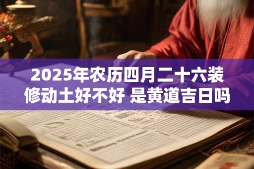 2025年农历四月二十六装修动土好不好 是黄道吉日吗