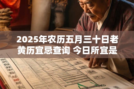 2025年农历五月三十日老黄历宜忌查询 今日所宜是什么