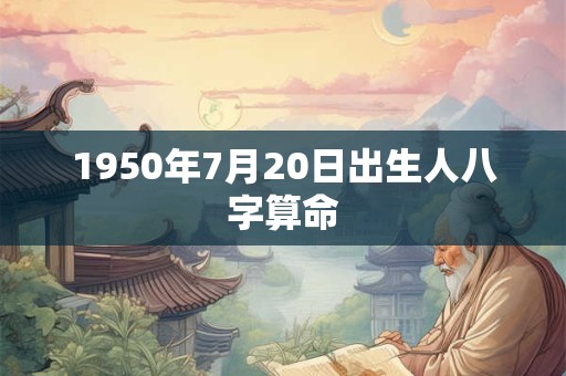 1950年7月20日出生人八字算命
