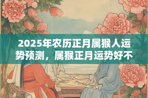 2025年农历正月属猴人运势预测，属猴正月运势好不好2025？