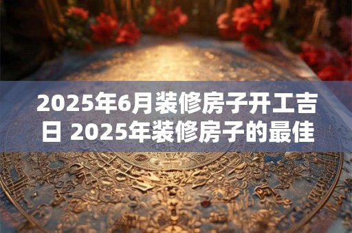 2025年6月装修房子开工吉日 2025年装修房子的最佳开工日是什么