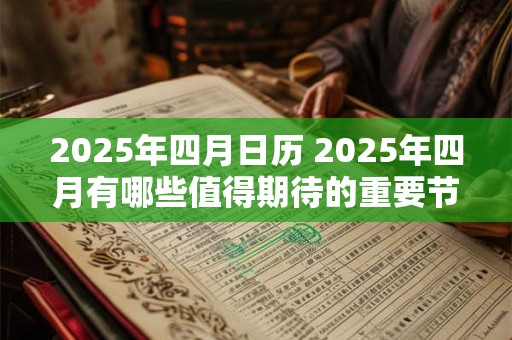 2025年四月日历 2025年四月有哪些值得期待的重要节日和活动