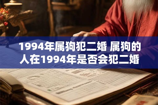 1994年属狗犯二婚 属狗的人在1994年是否会犯二婚