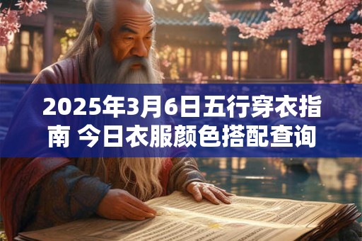 2025年3月6日五行穿衣指南 今日衣服颜色搭配查询