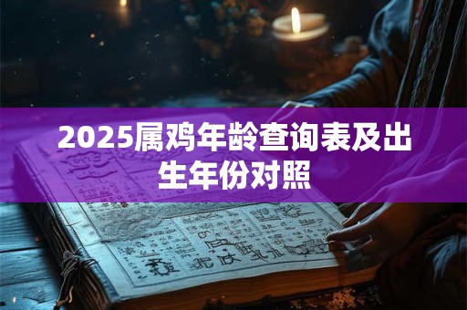 2025属鸡年龄查询表及出生年份对照
