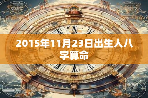 2015年11月23日出生人八字算命 2015年11月23日出生人八字算命
