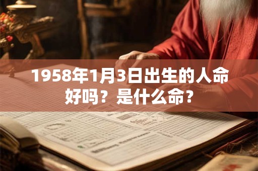 1958年1月3日出生的人命好吗？是什么命？