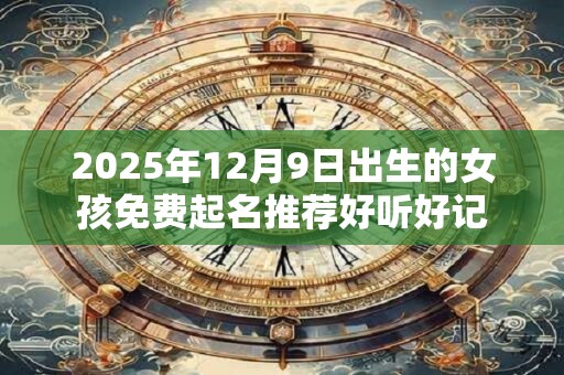 2025年12月9日出生的女孩免费起名推荐好听好记