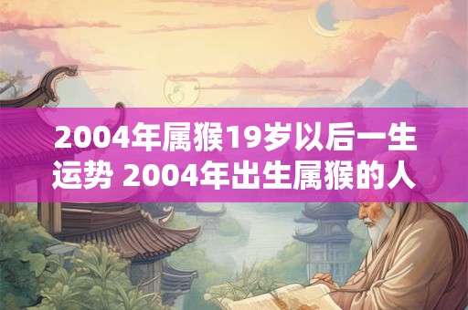 2004年属猴19岁以后一生运势 2004年出生属猴的人从19岁开始未来一生的运势如何