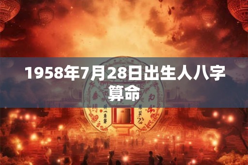 1958年7月28日出生人八字算命