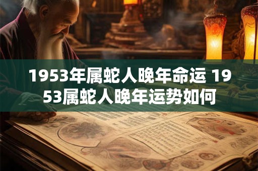 1953年属蛇人晚年命运 1953属蛇人晚年运势如何