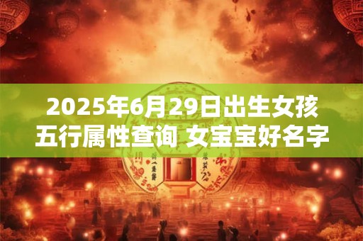 2025年6月29日出生女孩五行属性查询 女宝宝好名字合集