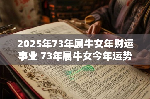 2025年73年属牛女年财运事业 73年属牛女今年运势最新分析