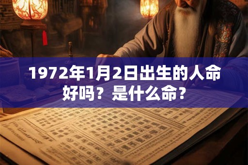 1972年1月2日出生的人命好吗？是什么命？