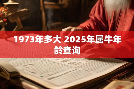 1973年多大 2025年属牛年龄查询