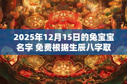 2025年12月15日的兔宝宝名字 免费根据生辰八字取名
