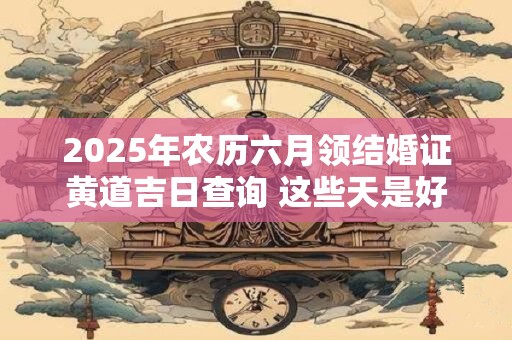 2025年农历六月领结婚证黄道吉日查询 这些天是好日子